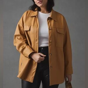 Anthropologie Maeve Vegan Leather Shacket